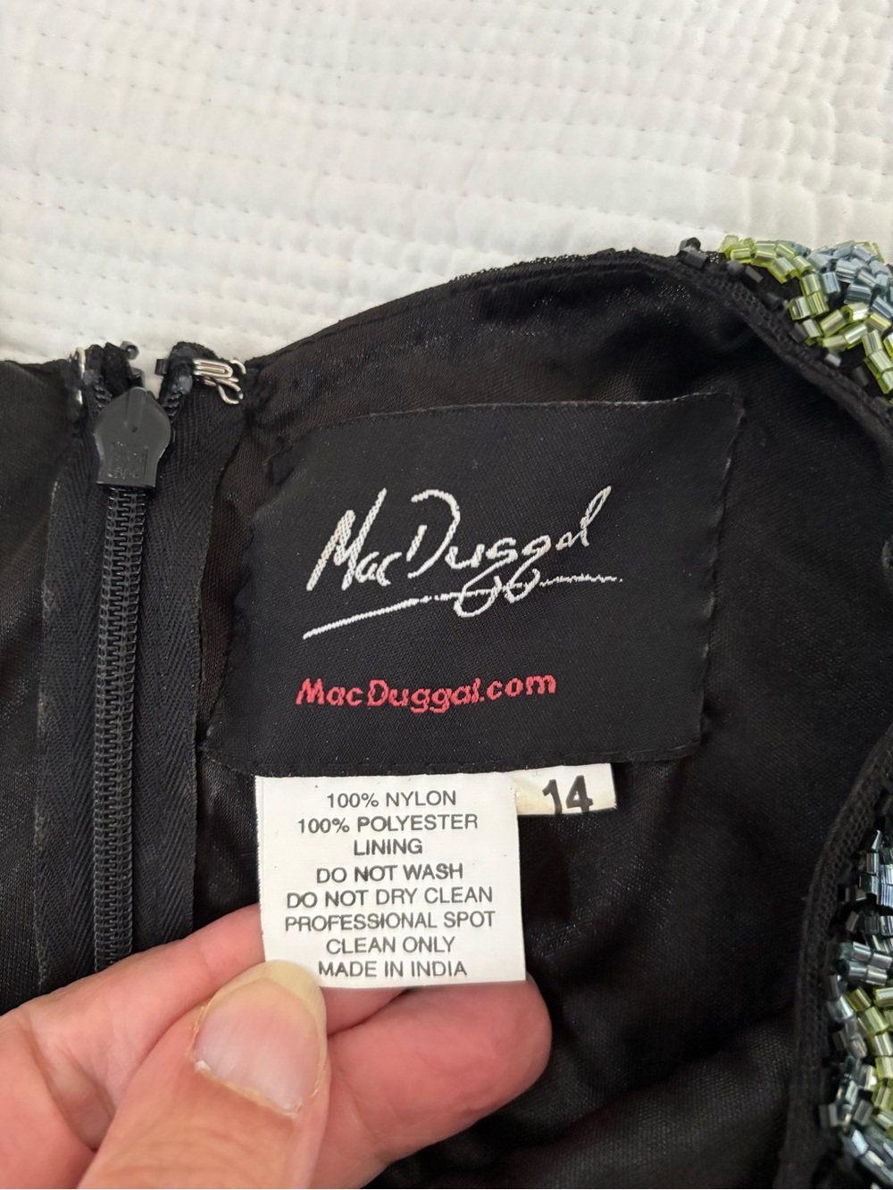 Mac Duggal Floral Beaded Cap Sleeve Sequin Maxi Gown (Style: 5229) Size 14 - Picture 2 of 11